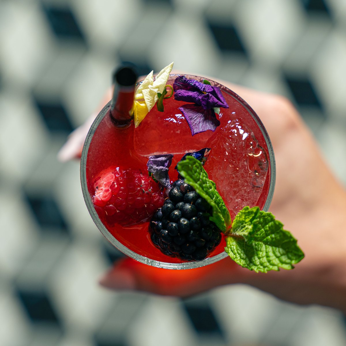 It's a Dobel Play kinda night. ❤️‍🔥 This cocktail is made with Mastro Dobel diamante reposado tequila, Lillet rosé, Q grapefruit soda, agave nectar, raspberries and blackberries.