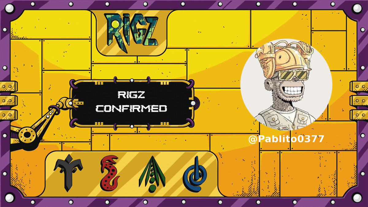 RIGZCONFIRMED's tweet image. RIGZ confirmed @RIGZNFTs 🎫
  
Welcome @Pablito0377 🤖
  
#RIGZCONFIRMED #onPolygon