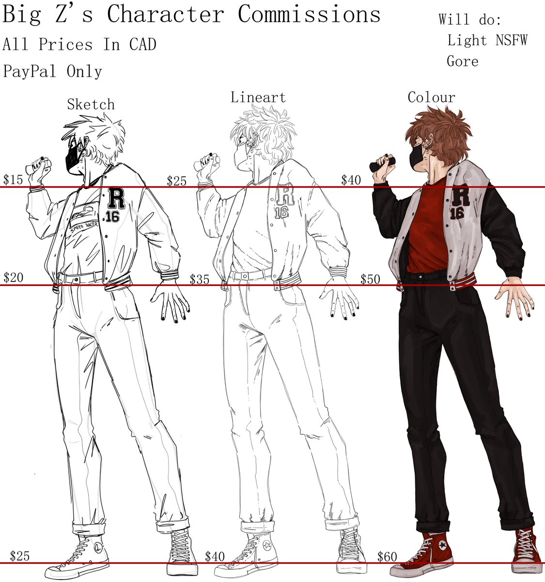 KindCryptid's tweet image. both c0mmissi0n sheets in one post! let me know if you’re interested ! :D