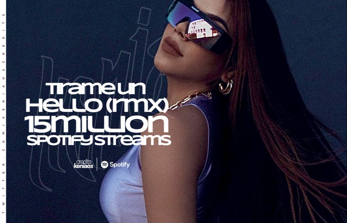 KeniaOsCredits's tweet photo. “Tirame Un Hello (Remix)” de #RamonVega & @KeniaOS ha superado los 15 MILLONES de streams en Spotify.
— Es su 8va colaboración en lograrlo y la #32 en general. https://t.co/WH26M0HSa3