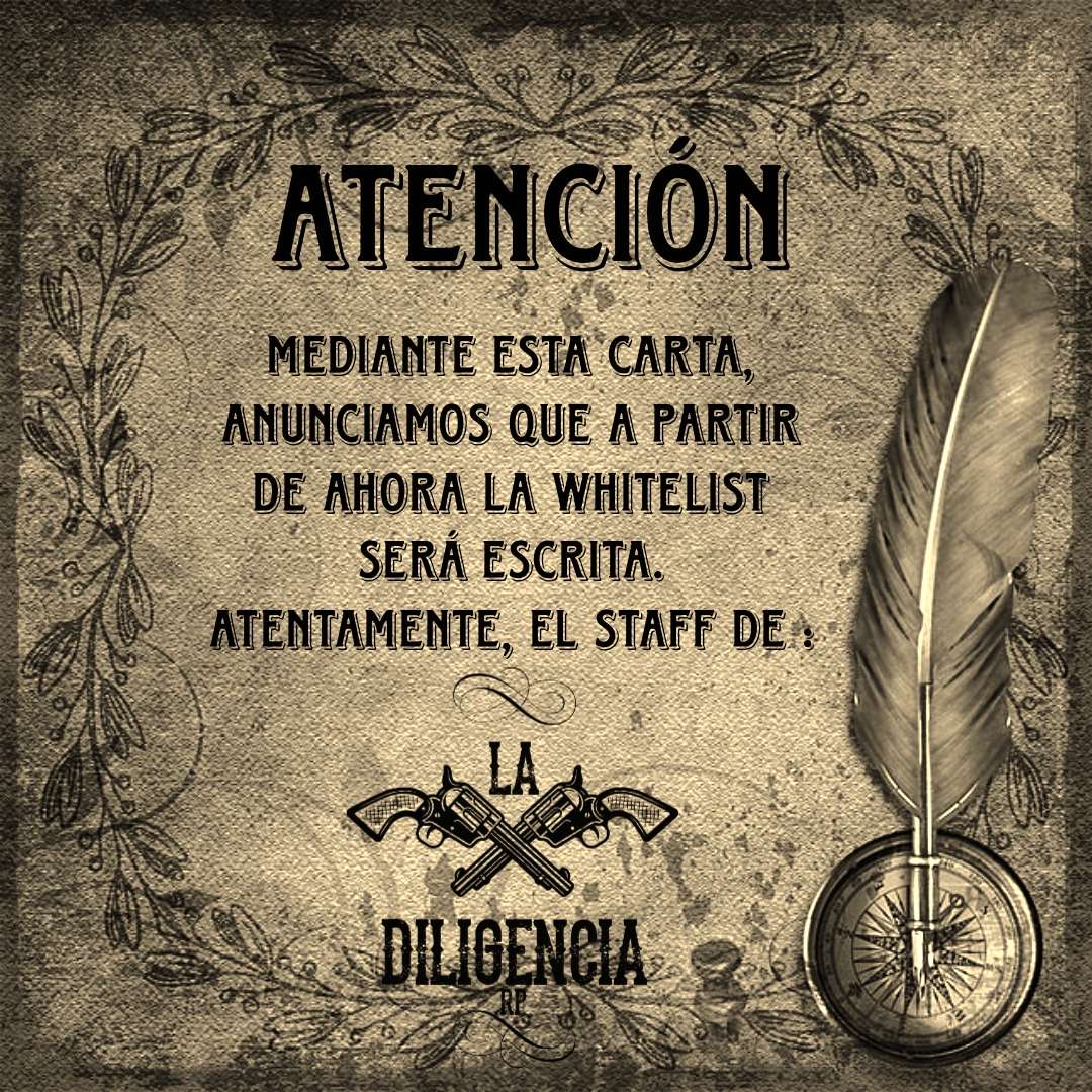 Cambios en la Whitelist 📢📢

A partir de ahora, la WL es escrita.

Tu ya tienes tu personaje ?
Ven a divertirte con nosotros !

#whitelist #reddeadredemption2 #reddeadonline #redm #rol #rolplayer #roleplayers #roleplay #rockstar #rockstargames