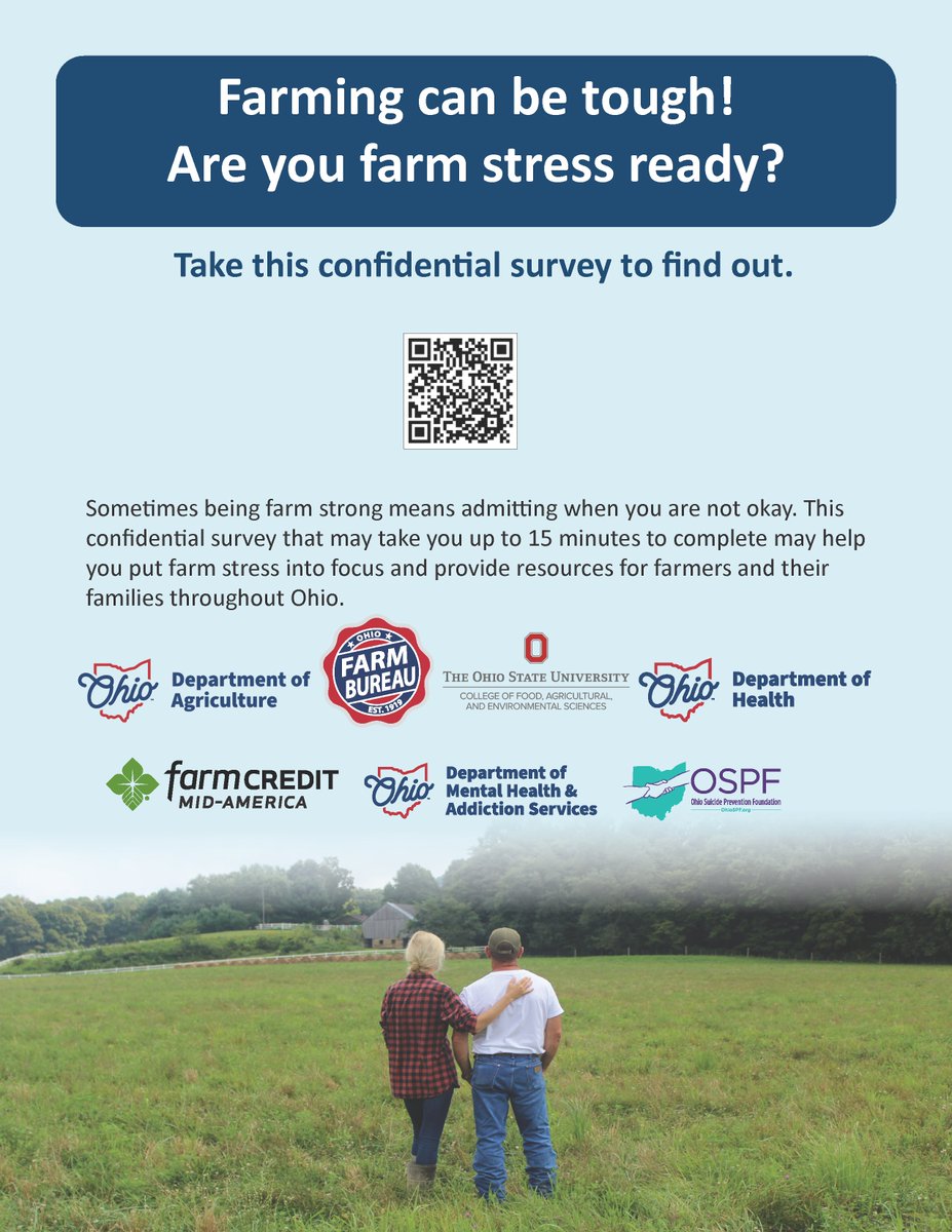 It takes someone strong to ask for help.

According to a 2021 survey by <a href="/FarmBureau/">American Farm Bureau</a>, 61% of farmers responded they were experiencing more mental health challenges than they were from 1 year ago.

This confidential survey can help you and others like you.

tinyurl.com/4se27un5