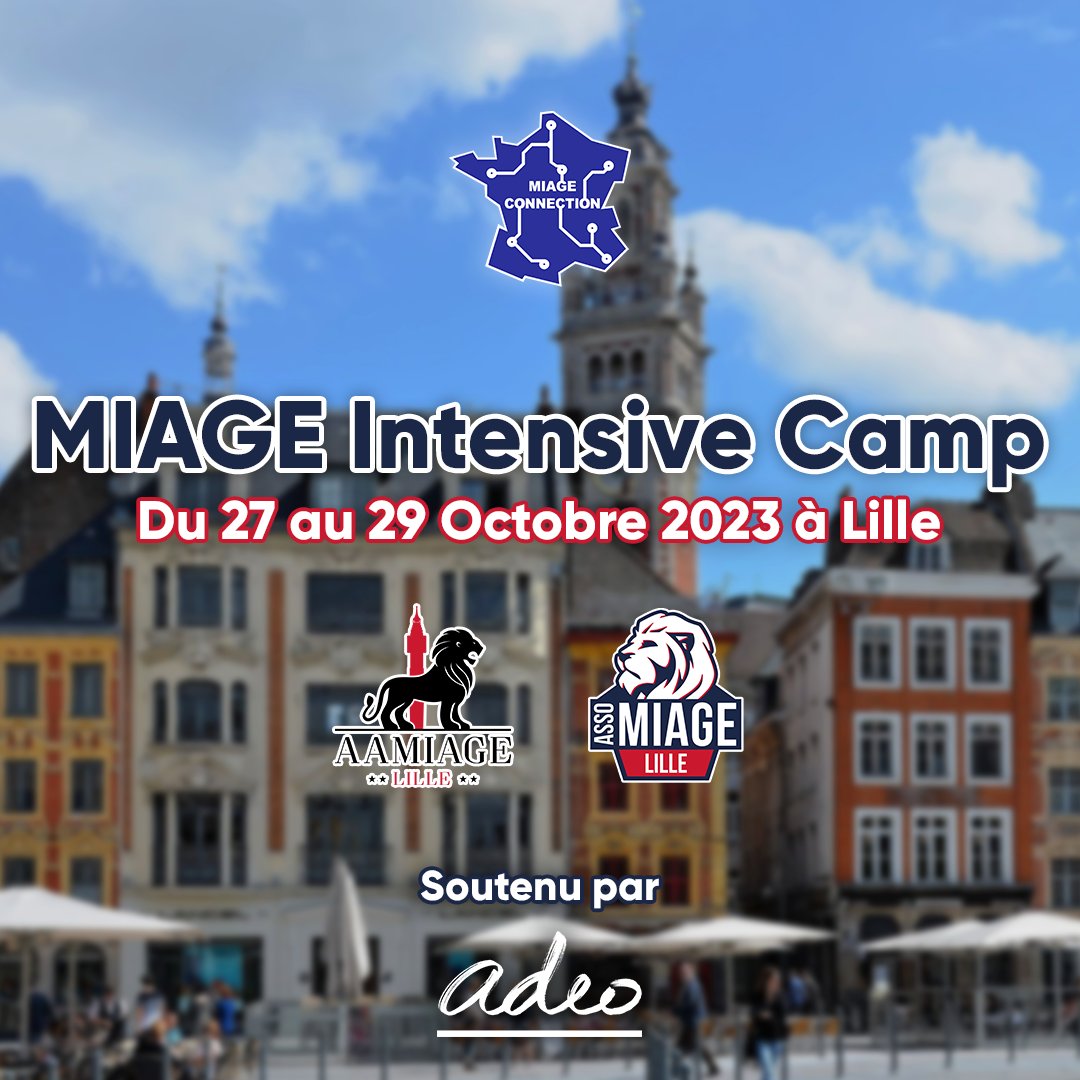 MIAGEConnection's tweet image. 💥 MIAGE Connection organise le MIC 2023 à Lille du 27 au 29/10 en collaboration avec @AssoMIAGELille et l'AAMIAGE et soutenu par ADEO, leader européen du DIY et de l'amélioration de l'habitat qui interviendra lors de 2 conférences !

#MIAGE #LaMIAGECestLePartage #PositiveTech