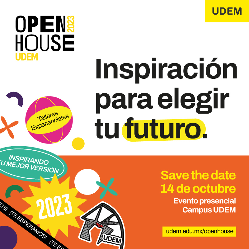 udem's tweet photo. ¡Conoce a los directores de carrera, vive experiencias únicas en talleres y explora espacios que impulsarán tu mejor versión! 🤩 #SAVETHEDATE

Asiste al #OPENHOUSEUDEM 💛

🗓 14 de octubre
🕒 9:00 a.m. - 1:00 p.m.

Regístrate ➡️ https://t.co/z00fmtbsdz https://t.co/7qjRUJiWZp