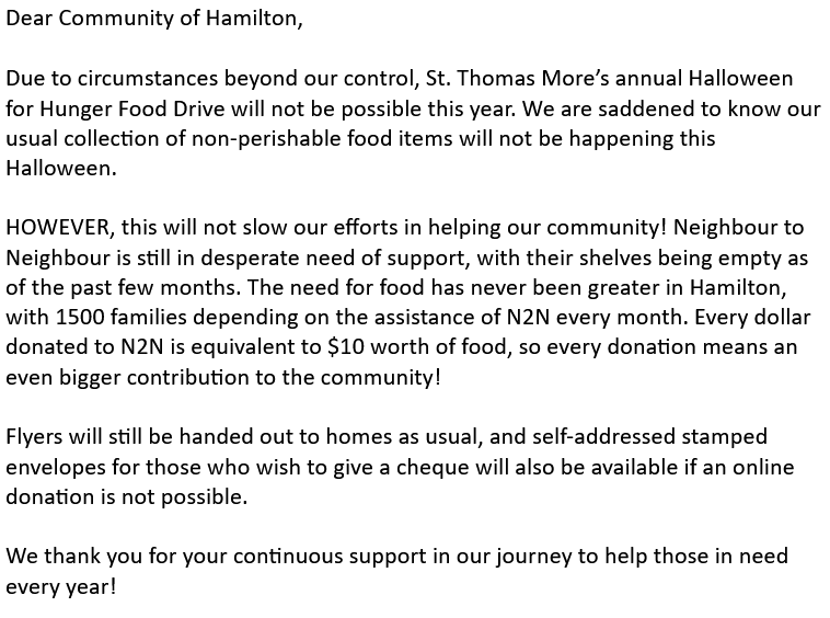 stm_h4h's tweet photo. ATTENTION STM COMMUNITY!! Important notice regarding the H4H food drive!🎃👻 #cansovercandy https://t.co/ryEkLAHxC1