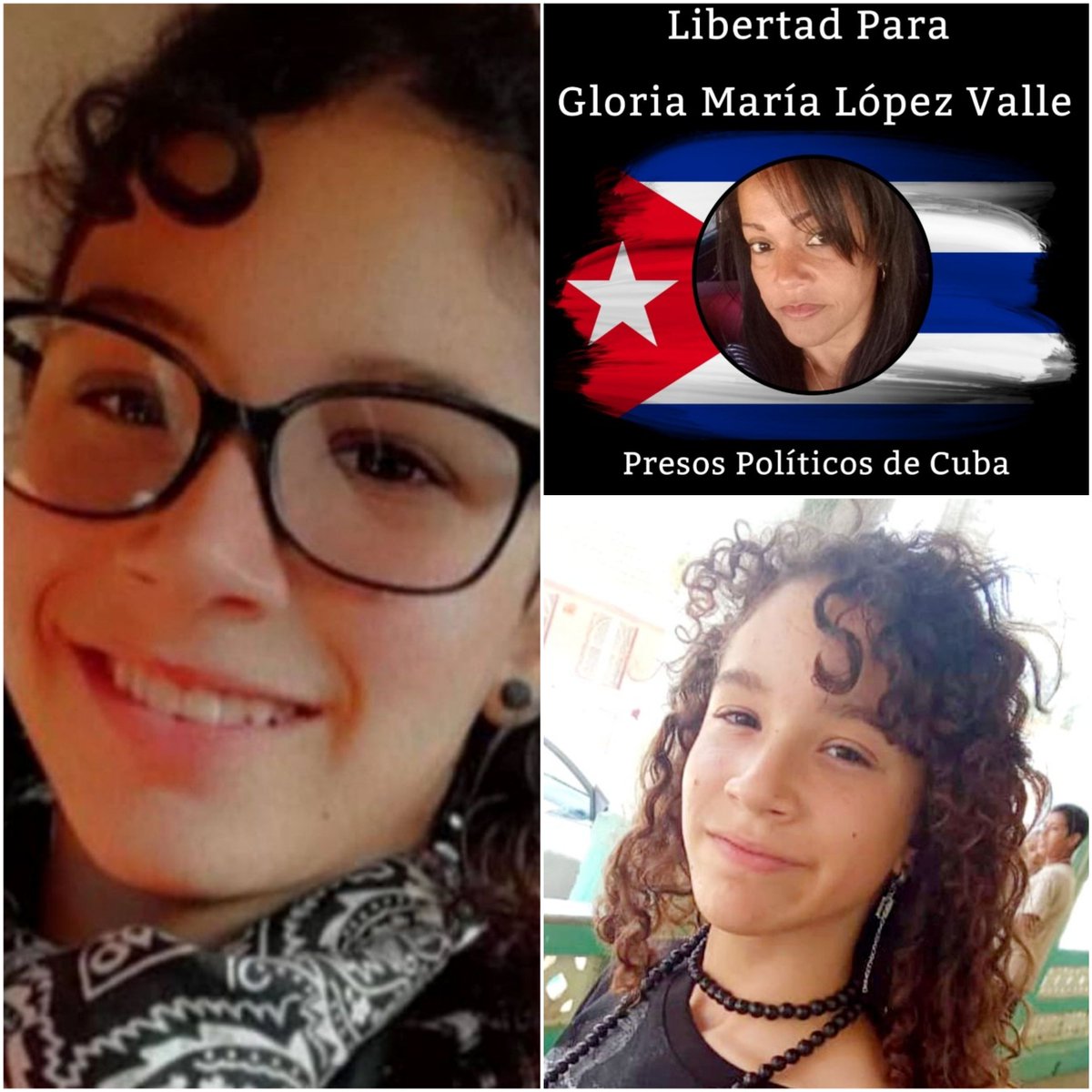 **Es muy importante compartir esta denuncia familia, por favor 🙏🏻🇨🇺**

Ella es Nathalie Álvarez López, de 13 años, hija de la Presa Política Gloria María López Valle, y hermana del Preso Político Christian González López, ambos manifestantes del 
#11J. Nathalie se encuentra en