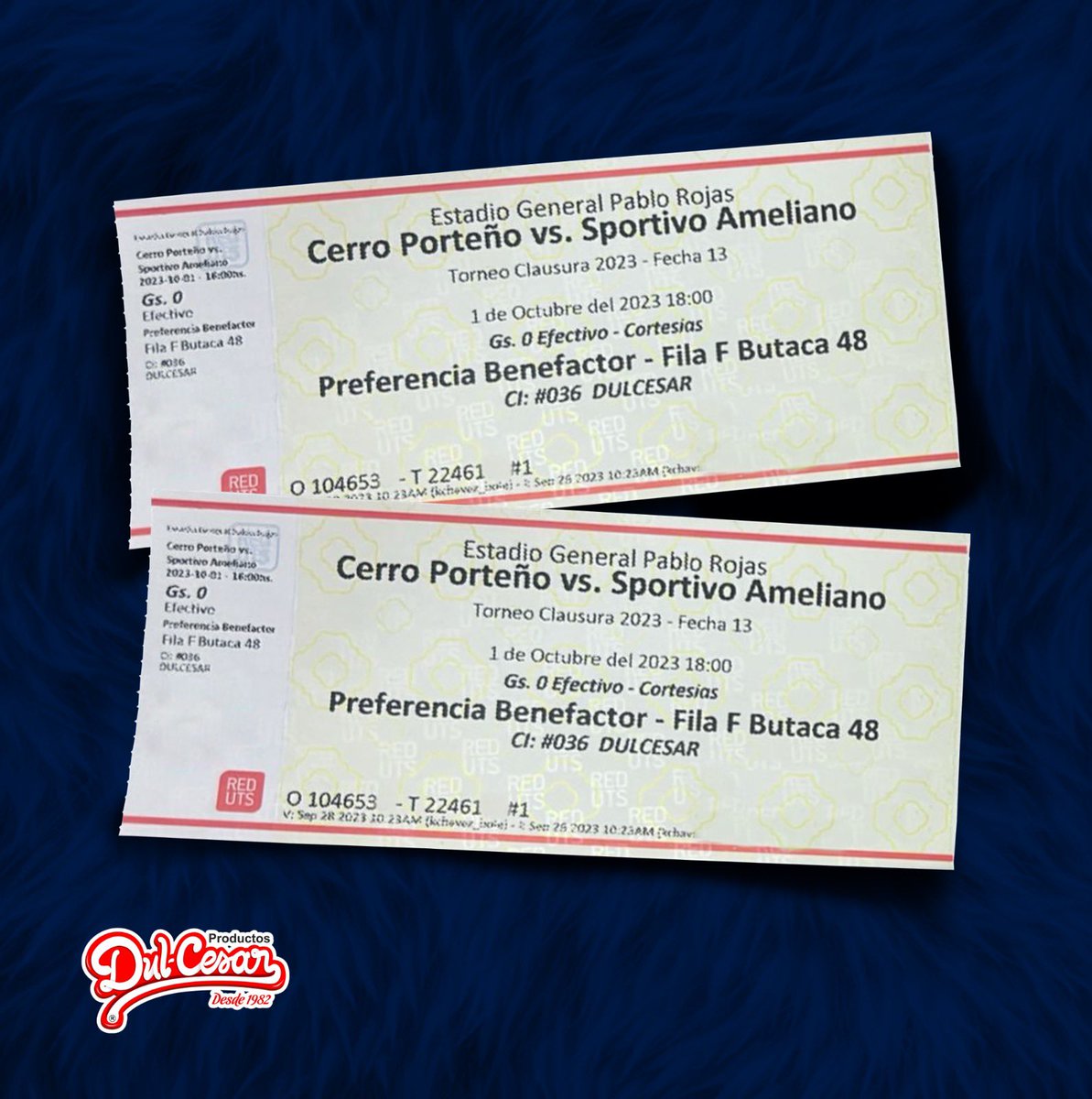 DulCesarPy's tweet photo. ¡Sorteo! ❤️💙

Regalamos 2 entradas para Cerro Porteño vs Sportivo Ameliano

Participa: 
🔺Seguí la página
🔺Dale RT 
🔺Comenta tus 3 últimos 

Verificamos entre todos los que cumplan los pasos, el ganador sale sábado 🥳 https://t.co/ZQDieGmnuu