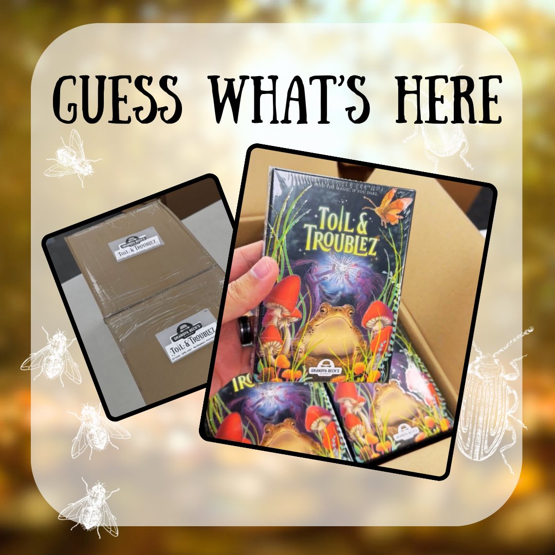 RBToyStore's tweet photo. 🤭Something arrived at our warehouse today!! (Ribbiting intensifies)✨🧙‍♂️
.
#redballoontoystore #grandpabecksgames #toilandtroublez #game #cardgame https://t.co/xlyu6NuMah