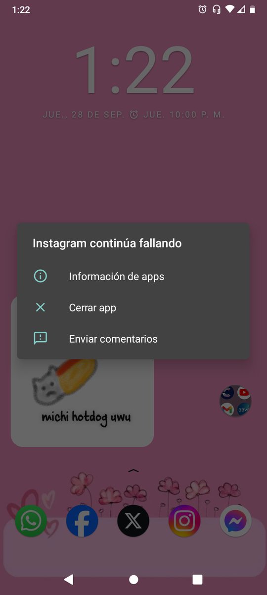 Está fallando el pinche Instagram
Ojalá sea para que vuelvan las canciones que teníamos guardadas :) 
#instagramdown