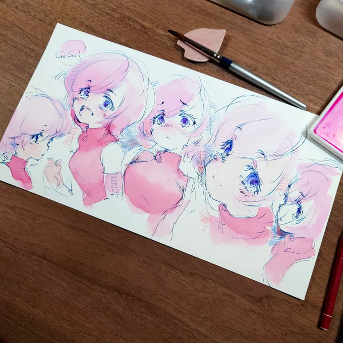 色付けた。この前描いたローラースルーGOGOちゃん