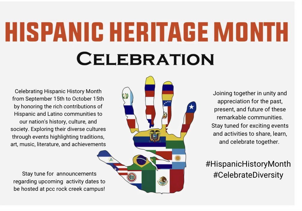 #HispanicHeritageMonth2023 #HispanicHeritageMonth #PCC #RockCreek #multiculturalism