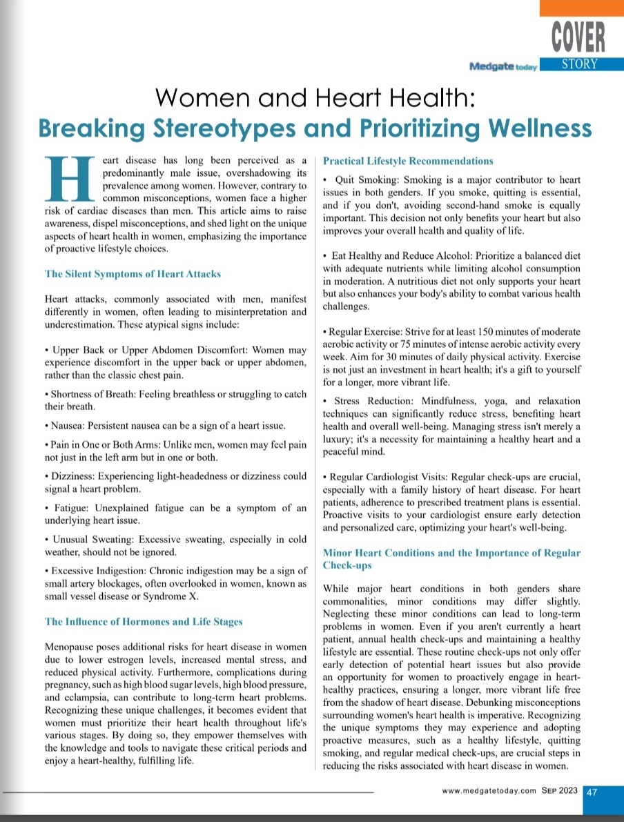 DrSaritaRao2's tweet photo. Ladies on World Heart day learn to prioritize your health and wellness. My article in MEDGATE TODAY #medgatetoday #WorldHeartDay @WomenAs1 @IJCDW_WINCARS @global_wic #CardioTwitter @worldheartfed https://t.co/aKLZOhSfG1