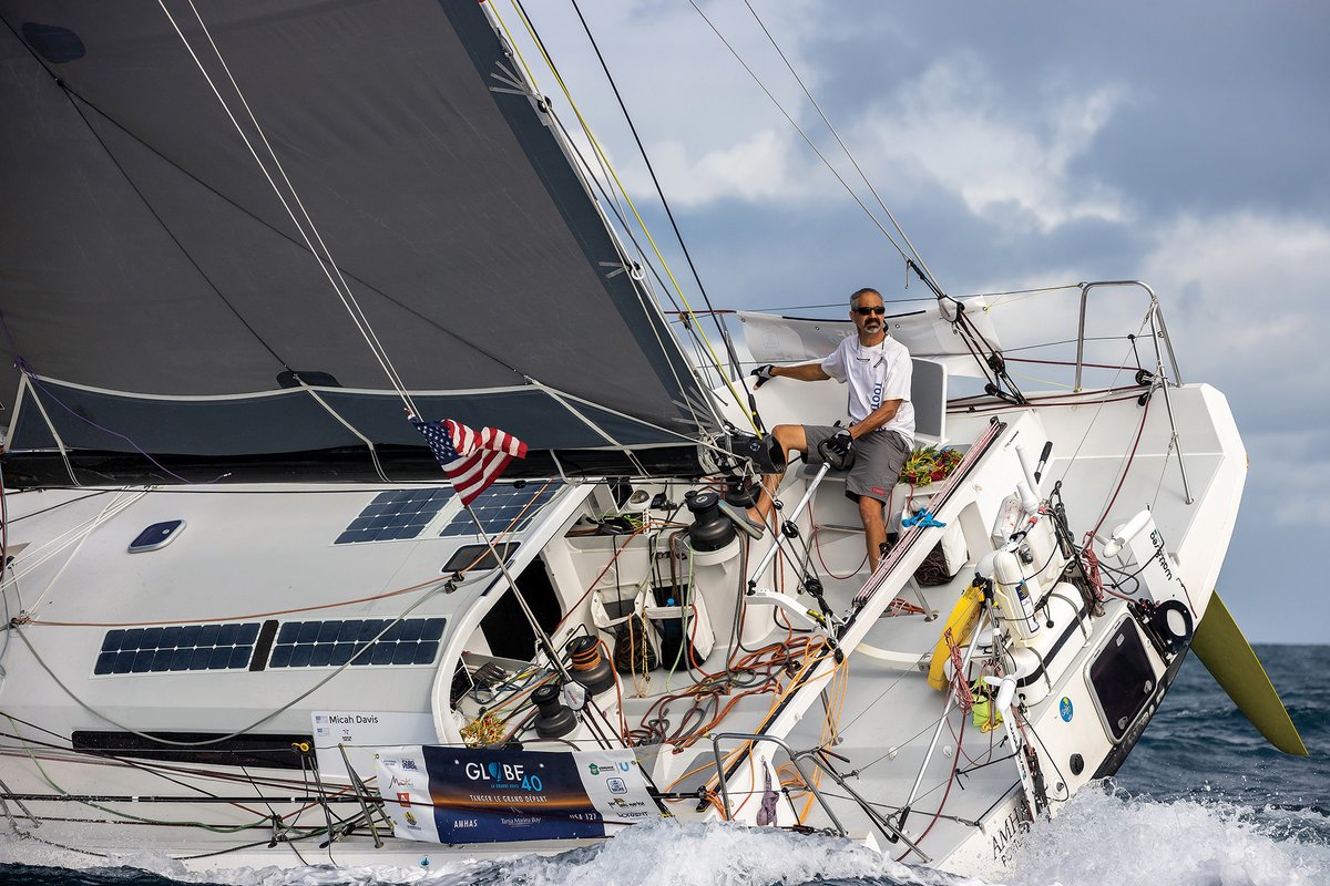 sailmagazine's tweet image. After years of helping others achieve their long-distance racing dreams, Brian Harris finally realizes his own. 📷 Jean-Marie Liot, courtesy of Globe 40 bit.ly/3ti72Hz #doublehanded #yachtracing #doublehandedracing #imoca60 #vendeeglobe #routedurhumb #transatjaquesvabre