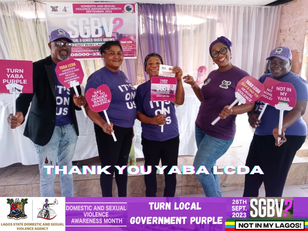 Lagosdsva's tweet photo. Turn Local Government Purple 2023

Yaba, Bariga, Oshodi &amp; Apapa Iganmu LCDAs Adorn Purple in Commemoration of the #DSVAMonth

SGBV NOT IN OUR LAGOS 🙅‍♀️🙅🏽🙅🏿‍♂️

#LagosDSVA #SGBVNotInMyLagos #LASG #AGreaterLagosRising @followlasg https://t.co/l7GhJn8do3