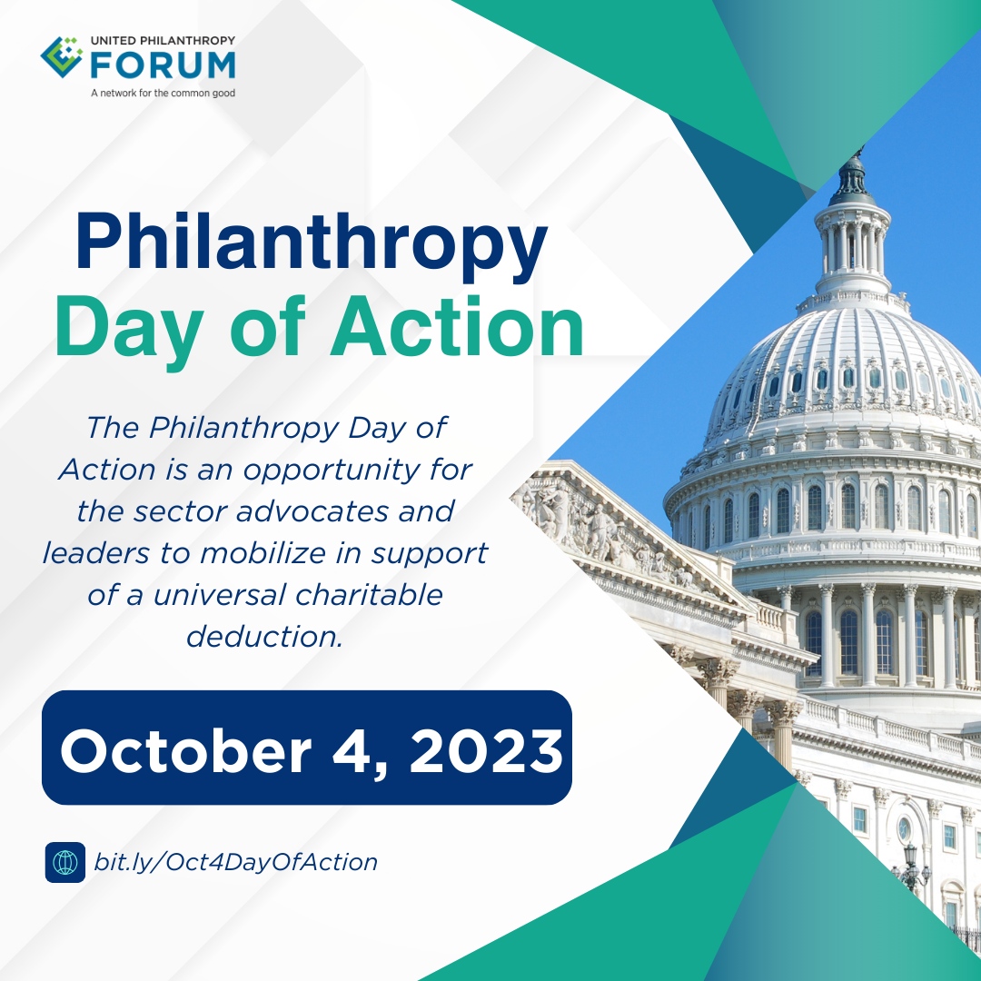 AZ Impact for Good urges our members to join <a href="/UnitedPhilForum/">The Forum</a>’s #PhilanthropyDayOfAction on 10/4 in support of the #CharitableAct. Write, call, or post on social media to ask your lawmakers to co-sponsor this bill!