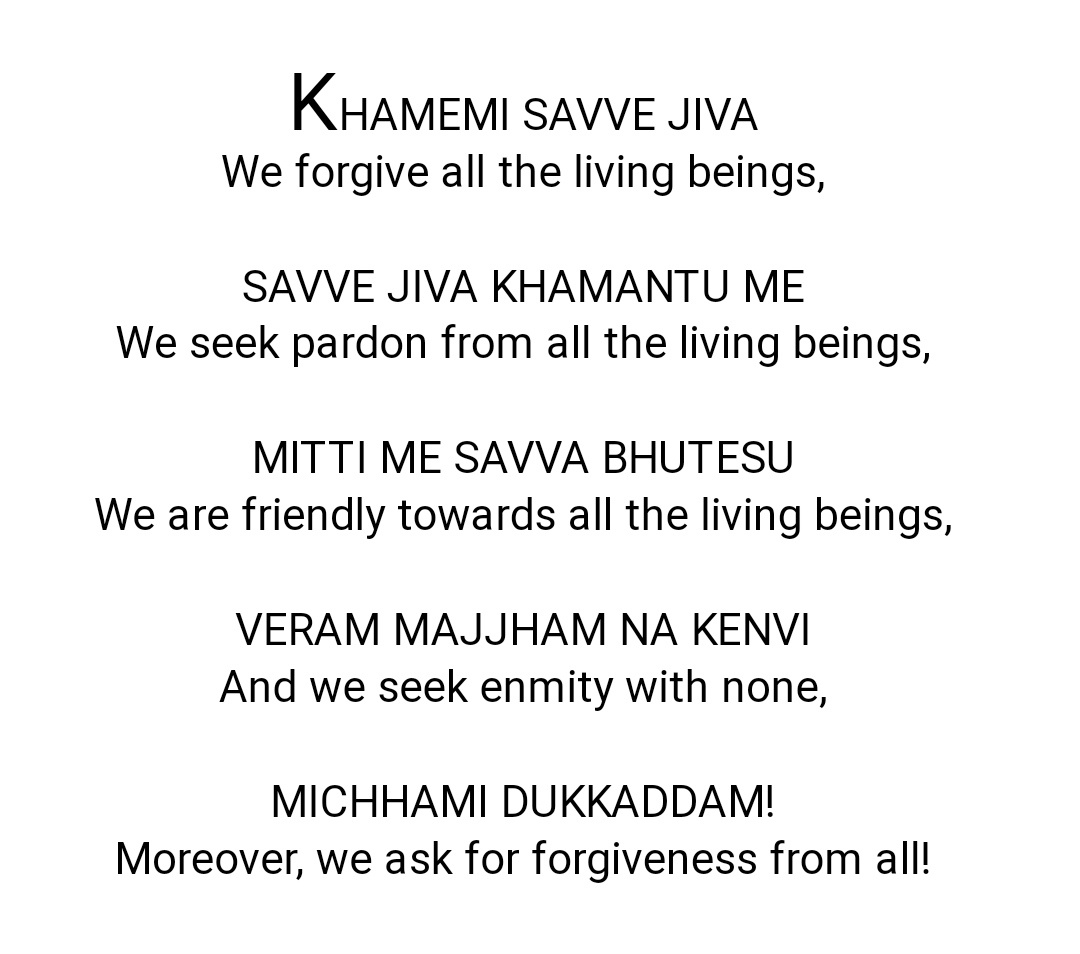 MitkaryS's tweet image. खम्माम्मी सव्वे जीवा, सव्वे जीवा खमंतु मे। 
मित्तिमे सव्व भुएस्‌ वैरं मझ्झम न केणई। 
मिच्छामि दुक्कडम 🙏🙏
उत्तम क्षमा 🙏🙏
#Kshama #Paryushan2023 
#kshamavali #michchamidukkadam #Jain #Jainism #digambarjainsect