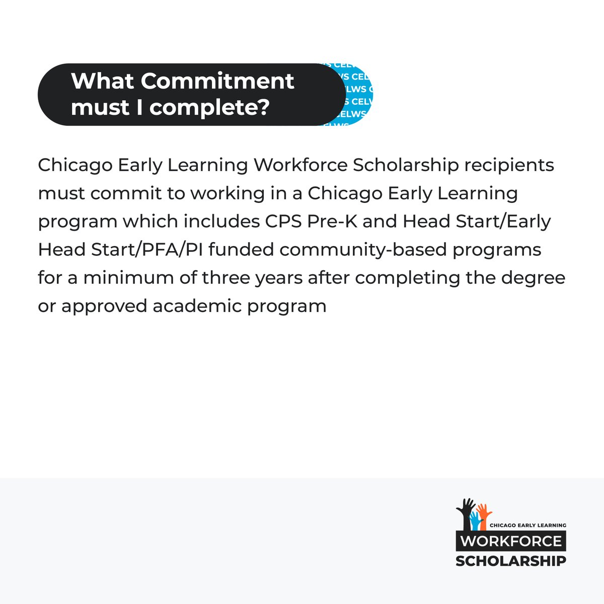 ChicagoLearning's tweet image. Are you ready to advance your career in early childhood education? Go to
bit.ly/46qZe4K to learn how you can get 100% of your tuition covered.(Pt.2)

#WorkforceScholarship #ChicagoScholarship #ChicagoEarlyLearning #ChildDevelopment #ECEDegree #PreschoolTeacher