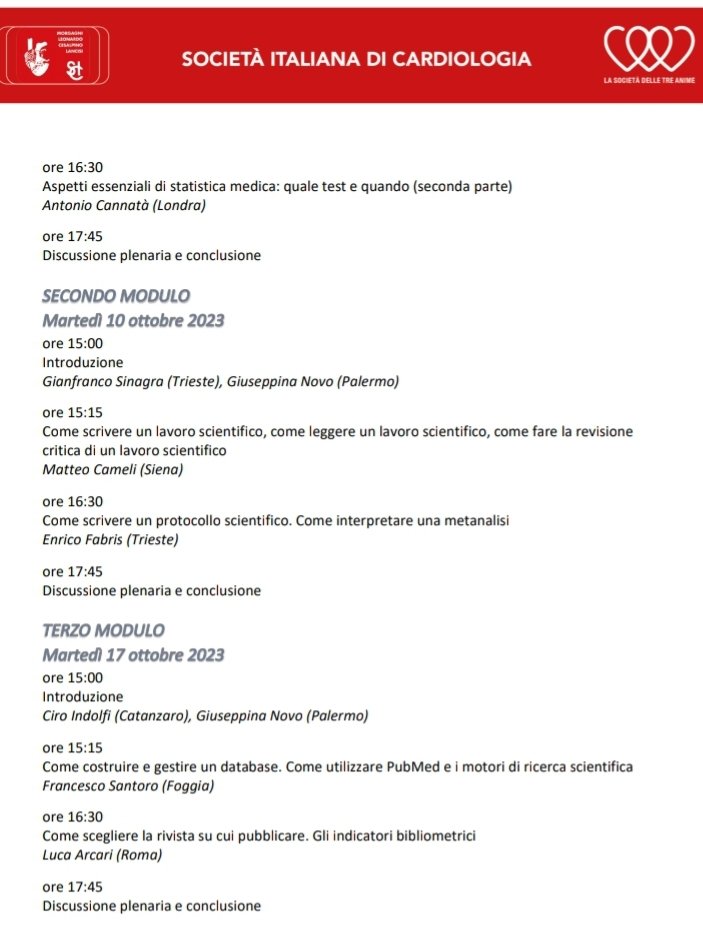 Francesco Santoro, MD, PhD (@frasantoromd) on Twitter photo 🔥🔥Great opportunity for italian cardiology🫀 fellows! Check this online🆓️ course of scientific writing organized by 🇮🇹 <a href="/SIC_CARDIOLOGIA/">SIC Società Italiana di Cardiologia</a> <a href="/italian_cot/">Italian Cardiologists Of Tomorrow</a> ❗❗
<a href="/IndolfiCiro/">Prof. Ciro Indolfi</a> <a href="/Matte_Cameli/">Matteo Cameli, MD, PhD</a> <a href="/_antocannata/">Antonio Cannata'</a> <a href="/Luca_Arcari88/">Luca Arcari</a> <a href="/Albertopolimeni/">Alberto Polimeni</a> <a href="/enricobaldi88/">Enrico Baldi</a> <a href="/CreaPasquale/">Pasquale Crea</a> <a href="/GuerraCardio/">Federico Guerra</a> 🔥🔥Great opportunity for italian cardiology🫀 fellows! Check this online🆓️ course of scientific writing organized by 🇮🇹 <a href="/SIC_CARDIOLOGIA/">SIC Società Italiana di Cardiologia</a> <a href="/italian_cot/">Italian Cardiologists Of Tomorrow</a> ❗❗
<a href="/IndolfiCiro/">Prof. Ciro Indolfi</a> <a href="/Matte_Cameli/">Matteo Cameli, MD, PhD</a> <a href="/_antocannata/">Antonio Cannata'</a> <a href="/Luca_Arcari88/">Luca Arcari</a> <a href="/Albertopolimeni/">Alberto Polimeni</a> <a href="/enricobaldi88/">Enrico Baldi</a> <a href="/CreaPasquale/">Pasquale Crea</a> <a href="/GuerraCardio/">Federico Guerra</a>