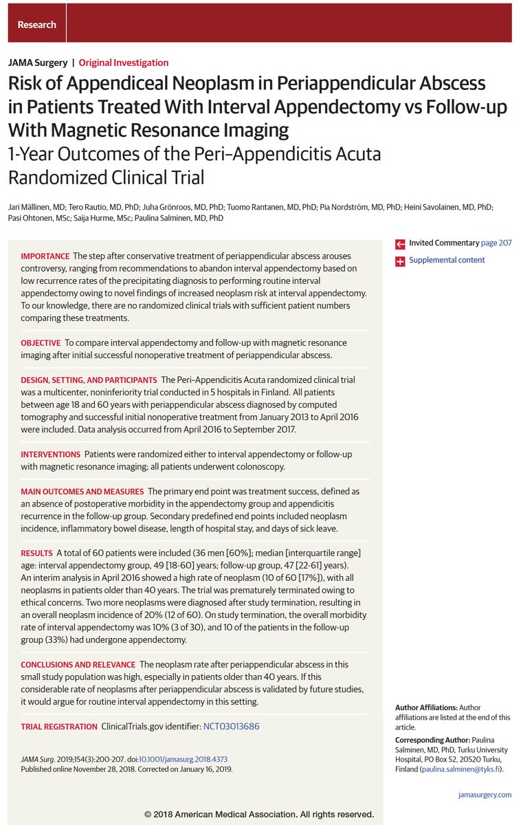 ...this paper might have some relevance in the decision to perform an incidental appendectomy after medical management of appendicitis...in adults...and possibly in children...