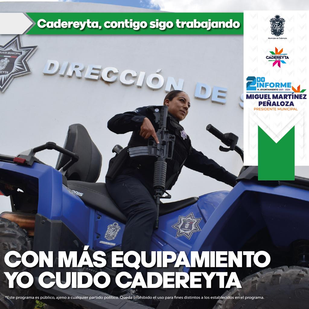 CadereytaDeMon's tweet photo. La dotación de equipamiento a las instituciones policiales es un paso fundamental para fortalecer la seguridad y el desempeño de las fuerzas del orden. Cadereyta #ContigoSigoTrabajando #SegundoInformeCadereyta https://t.co/AWUeHzSltM