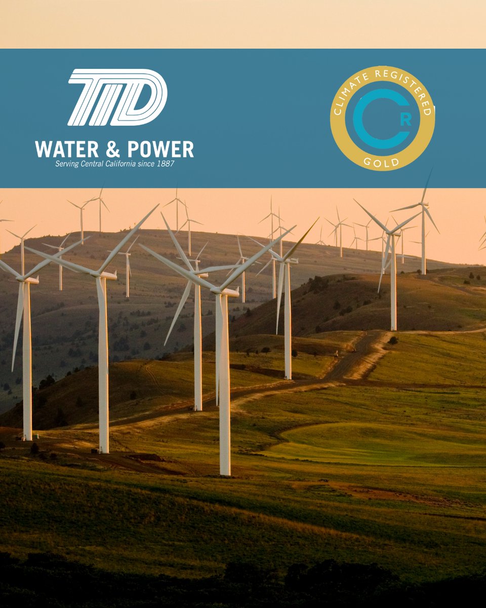 TurlockID's tweet photo. We’re honored to have been awarded Climate Registered Gold status by The Climate Registry! TID earned this recognition by publicly reporting a third-party verified GHG emissions inventory for our operations. https://t.co/NAPNAKOJ25