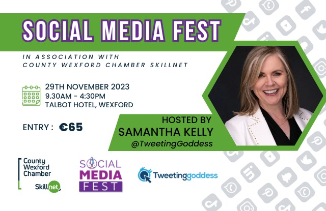 We're thrilled to announce that #Socialmediafest takes place on the 29th of November <a href="/TalbotWexford/">Talbot Wexford</a> #Wexford 
Social media experts will share strategies and tips on:
𝕏
TIKTOK
Instagram
LinkedIn 
YouTube 
Visuals 
Facebook 
Content Creation &amp; more! 
skillnet.countywexfordchamber.ie/courses/social…
