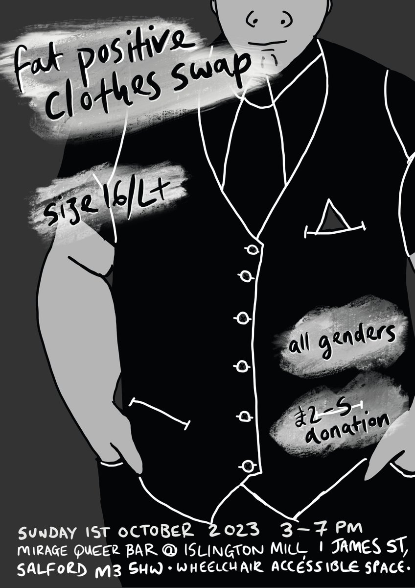 Back on my organising on Sunday! Come out to Mirage Queer Bar between 3-7 for a fat positive clothes swap. 16/L+, all genders, bring clothes you don't want and swap 'em for some you do! For more info follow @fatswapstop on Insta or RSVP on Facebook here: facebook.com/events/8329226…