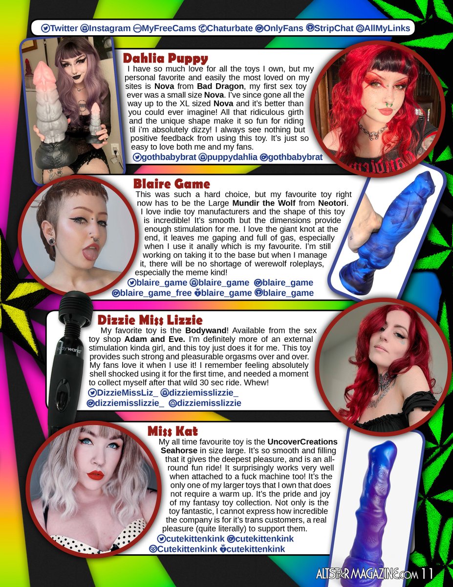 AltStar Mag #21 FREE E-Mag Presented by @MyFreeCams Clock is ticking to use free download code alt21 at zinetastic.com/product/altsta… Sexperts: @xMissLoLox @gothbabybrat @blaire_game @dizziemissliz_ @cutekittenkink Toys: @bad_dragon @Neotori_Toys @adamandeve @UncoverCreation