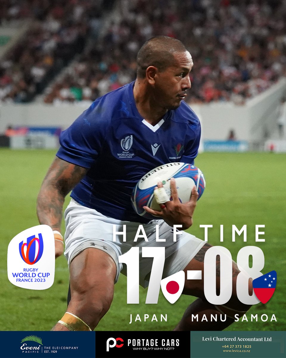 HT: Manu Samoa 8 - 17 Japan
#GoManu #RadioSamoa