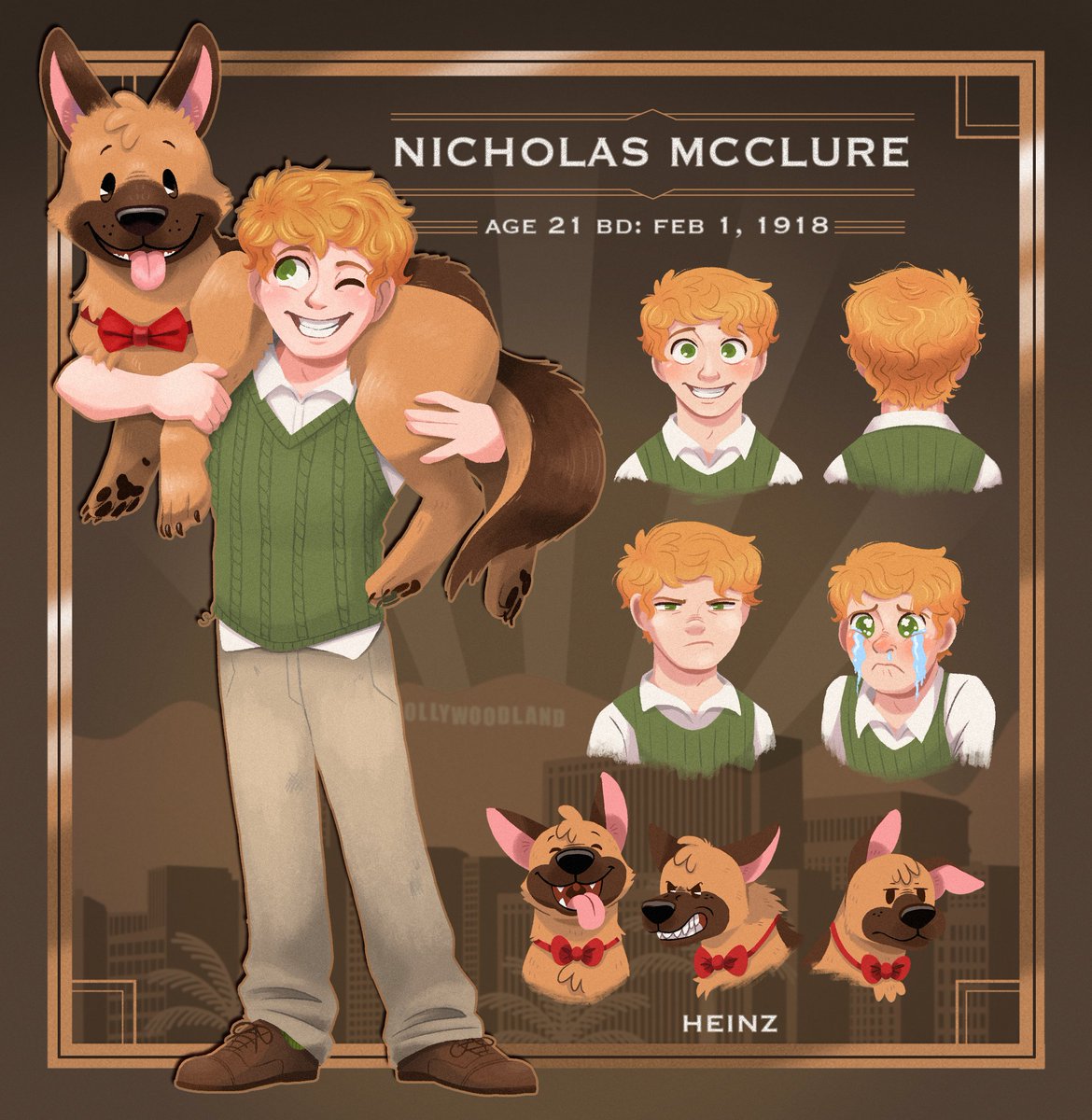 Happy to say that my friend and I, who originally created this project Ritzkrieg, have been working on it once again this year! Here's some character sheets for the mains! It takes place in 1939 LA, the story of two people who come together to try to make films against the odds!