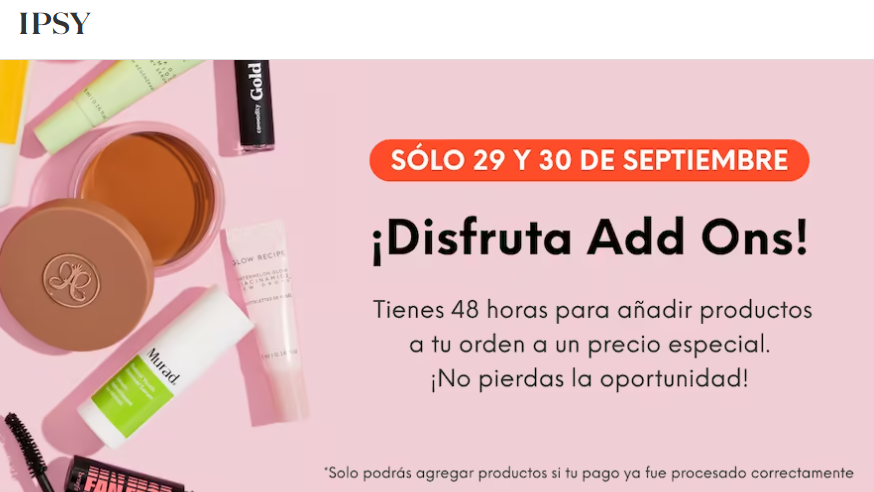 Tecnodiva's tweet photo. Este 29 y 30 de septiembre podrás adquirir los productos de tu bolsita Ipsy que no te tocaron, los que te gustaron y ya se te agotaron o no eran del tono adecuado. Esto es si eres del 1er. lote y el pago de tu bolsita deberá pasar sin problema #ipsy #ipsyglambag #ipsymexico https://t.co/W7LbSPOeQT