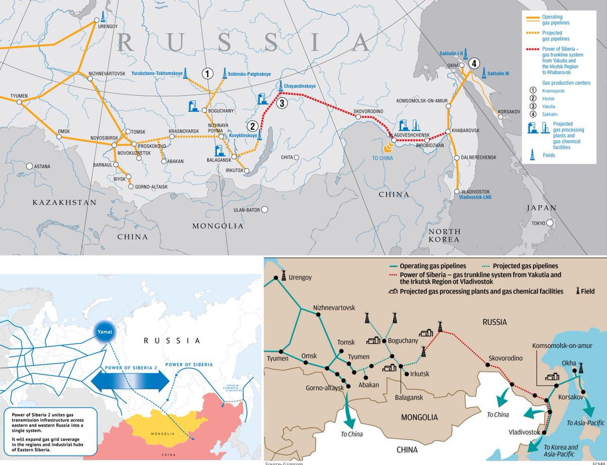 State-run #China National Petroleum Corp., is negotiating with #Russia to finalise the price of #gas supply under the proposed Power of Siberia-2 #pipeline amid expectations that a deal could emerge as early as this year if the parties agree. This yea... t.me/TheParadigmShi…