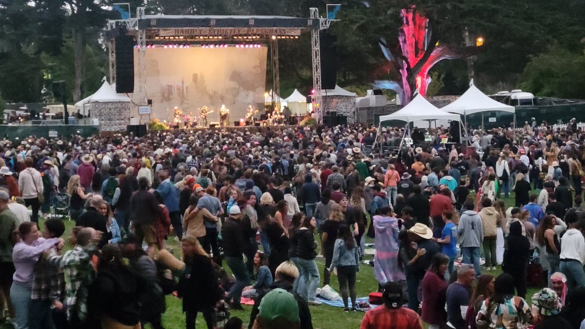 Looking forward to #HardlyStrictlyBluegrass. A few brief showers on Saturday won't dampen the love, freedom and sense of community. Big thanks to the Hellman family! #HSB2023