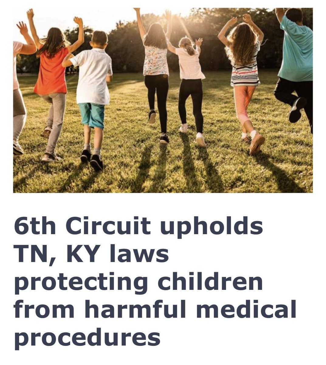 robbystarbuck's tweet photo. HUGE NEWS: The Tennessee law to BAN sex change surgeries, hormones and puberty blockers for kids that myself, @LandonStarbuck and @MattWalshBlog fought so hard for was just UPHELD by the 6th Circuit! The @ACLU, their lawyers and the trans industrial complex don’t get to mutilate kids in Tennessee — Not on our watch! Big thanks to @WilliamLamberth + @SenJohnson who introduced the bill, @chloecole + @detransaqua for testifying in favor of it, the TN GOP house legislators who voted to pass it, @BillLeeTN for signing it into law and Attorney General Skrmetti for fighting for it! MASSIVE WIN for Tennessee!