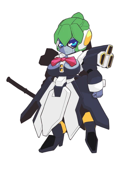 先日描いてたメカ娘こんな感じに 
