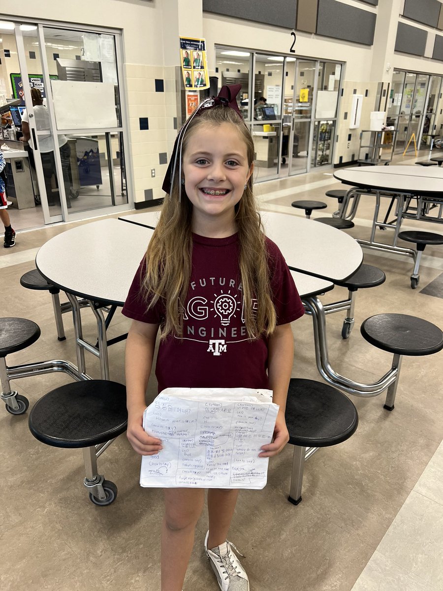 PecanTrail's tweet photo. Meet Brooklyn, one of our OWL-amazing students. A new owl arrived straight from Korea, she decided she wanted to learn the language to speak to her friend. She has been on YouTube  #ThisIsPT 💙💛🦉 She also recommended @ILoveBlueBell  for this sweet girl! #SuccessCSISD https://t.co/7mfZ4N2PBY