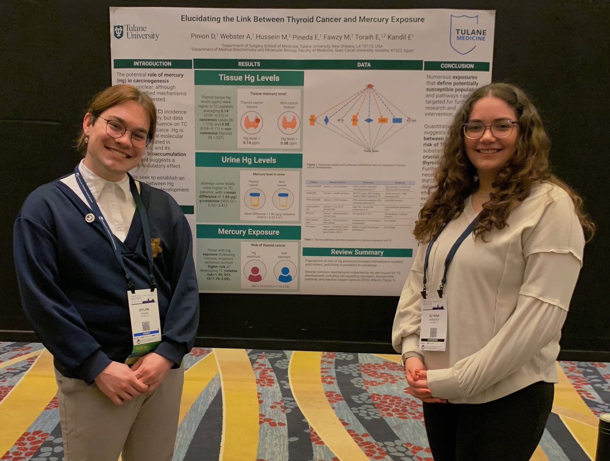 dylpinion's tweet photo. ATA Day 1 in the books! Had the privilege of presenting our research investigating mercury’s role in thyroid carcinogenesis, plus experiencing some amazing learning opportunities from new colleagues and mentors in the world of thyroidology #ATA2023 @AlyssaMWebster https://t.co/FlyFUz8DnJ