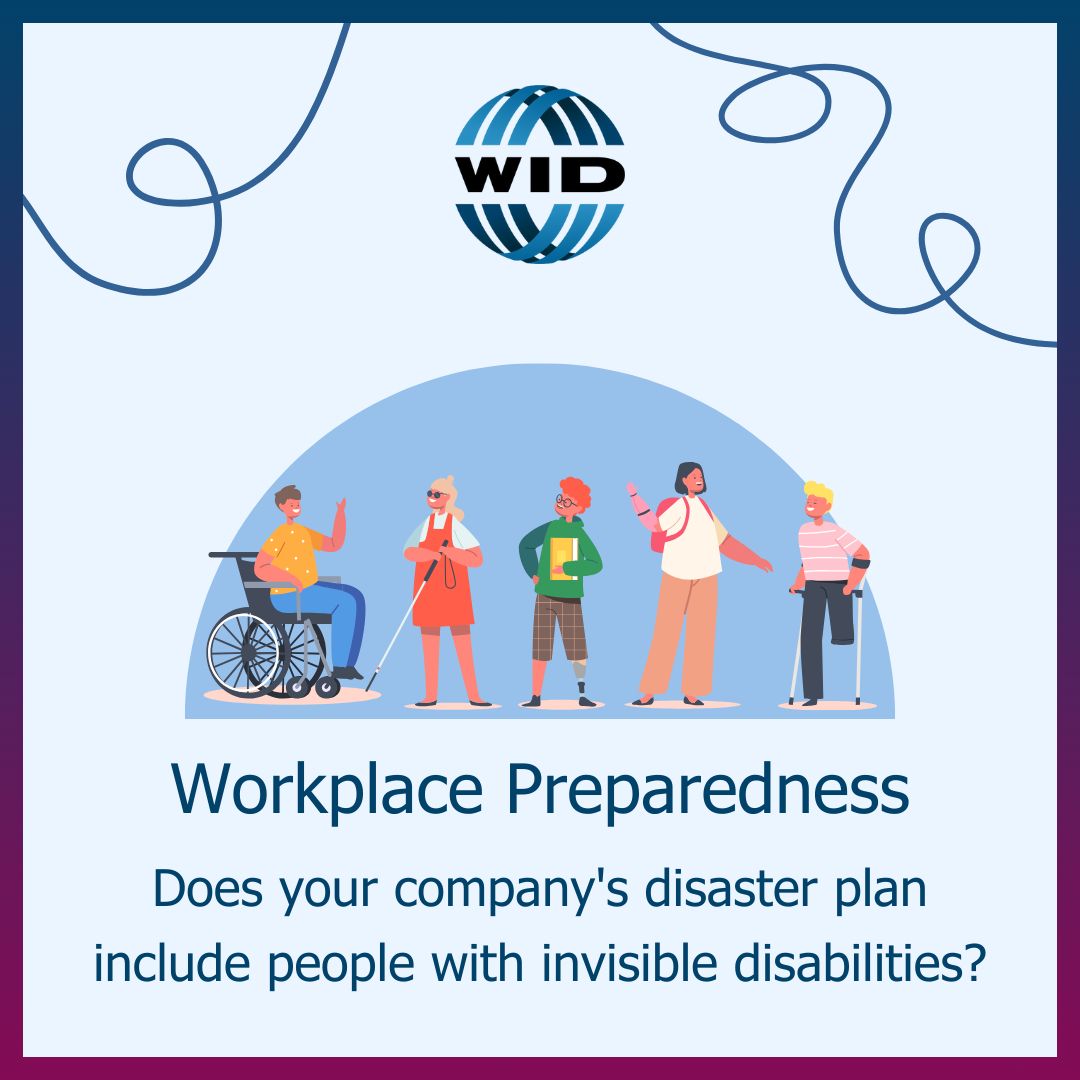 Inclusive hiring practices must be paired with disability inclusive emergency preparedness plans. Make sure your plans include people with visible and invisible disabilities during emergency preparedness month, and all year long.  #disability #workplace #Preparedness