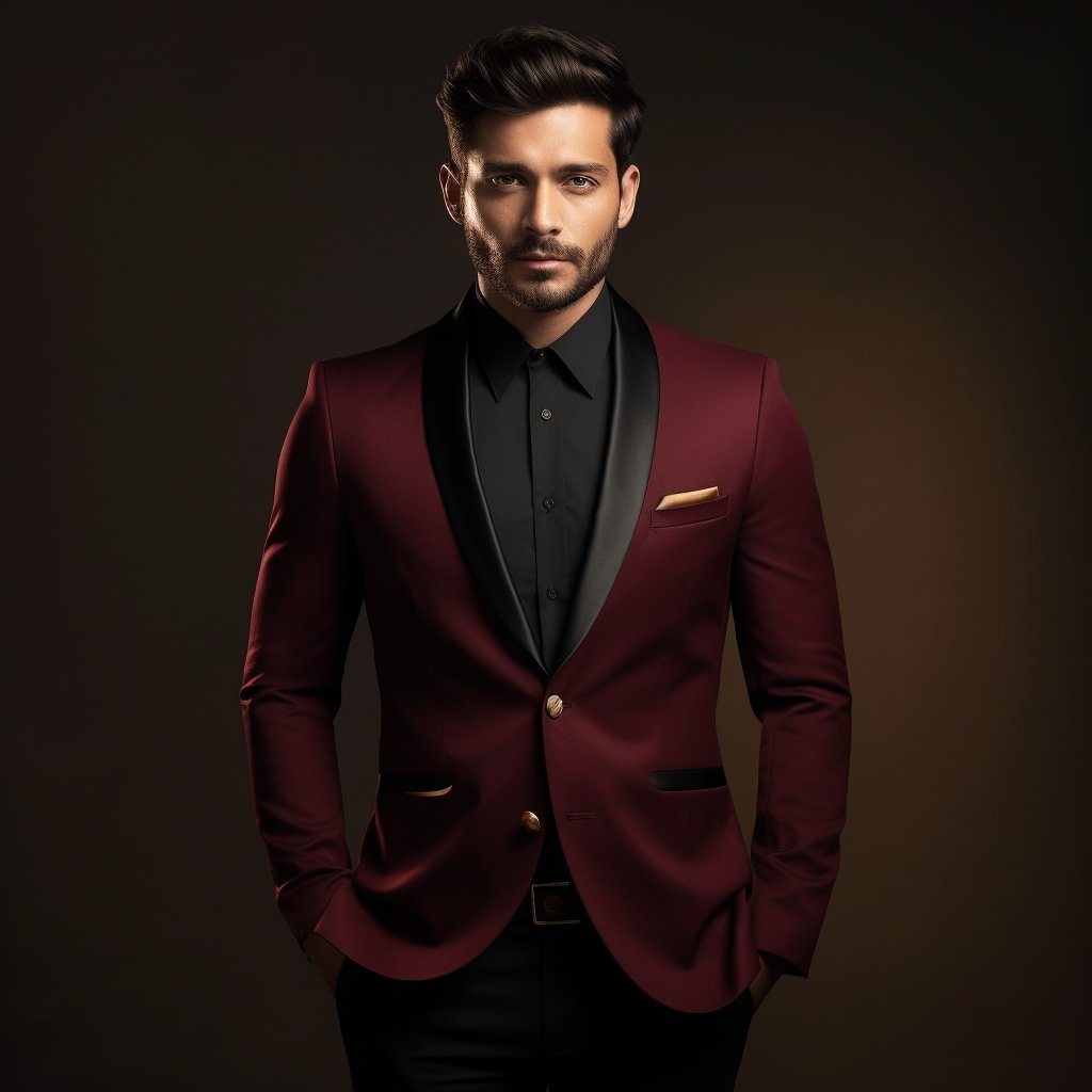 dutrader18's tweet image. The dark red hue entwines with a modern silhouette, exuding timeless charm. The sleek finesse of the design is highlighted by the lustrous golden buttons at the bottom, epitomizing 
#EmpoweredElegance #ElegantEnsemble #ModernTailoring #DapperStyle
#aimenworld #aifashiondesign
