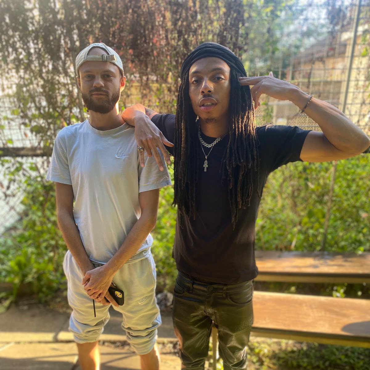 S/O my boy @SquiidApe came all the way from France 🇫🇷 to the Raq to Interview a real one, First rapper bro ever talked to from the U.S. in 2015 & We been locked in every since 💯💯💯✊🏾😎💪💪🌟🌟🔥🔥 #LegendaryMoments 🎬