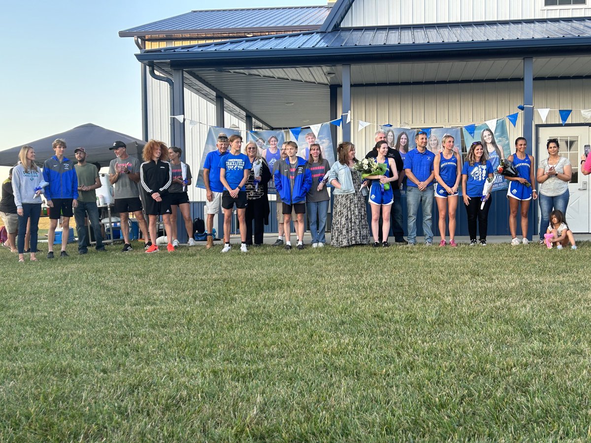 Thank you <a href="/GCHSPirates/">Greensburg Comm HS</a> seniors! We love you &amp; will greatly miss you next year. Best wishes in all your future endeavors! #PirateXCFam 🏴‍☠️🏃🏼‍♀️💙🏴‍☠️🏃🏻💙
