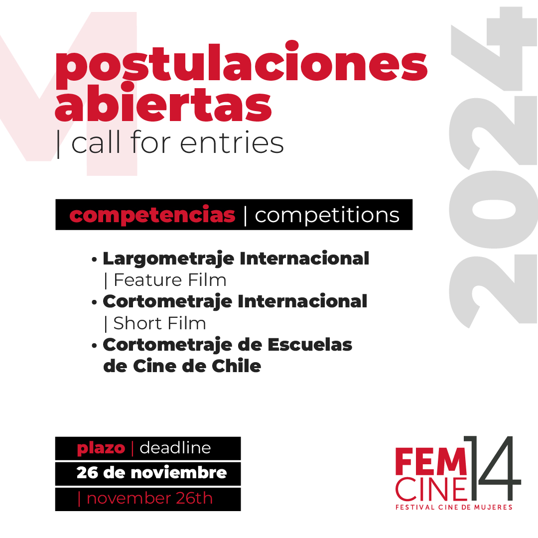 FEMCINE's tweet photo. #Convocatoria
#FEMCINE 14 abre convocatoria para:
- Largometraje Internacional
- Cortometraje Internacional
- Cortometraje Escuelas de Cine de Chile
Postular hasta 26 nov
+ info https://t.co/sOXGNdOsoj
No te pierdas esta oportunidad de mostrar tu talento y tu visión al mundo. https://t.co/RmEZpBQsQV