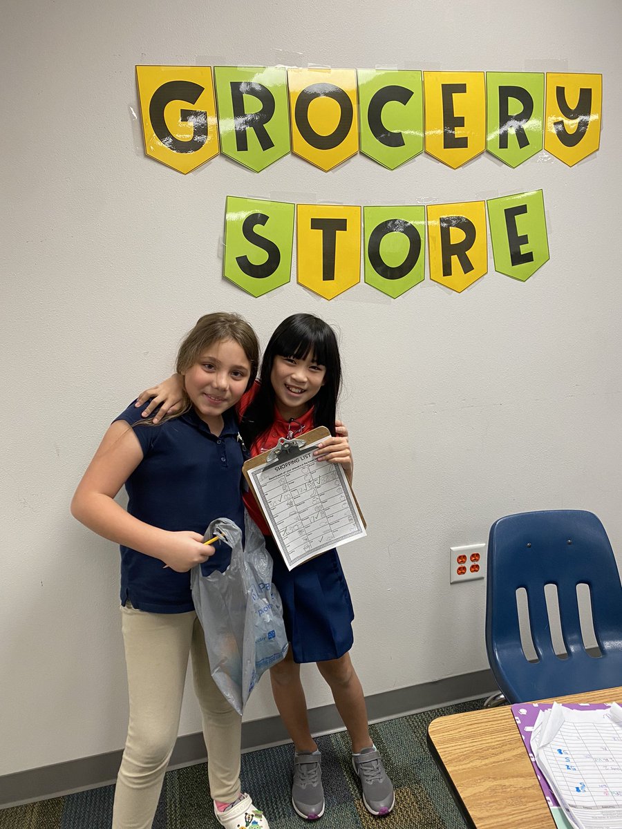 Our fourth graders are shopping and dividing in our Division Grocery Store! <a href="/LAV4thGrade/">LAV4thGrade</a> <a href="/lav_gray/">MsMageeLAV</a> <a href="/LaVillitaElem/">La Villita Elementary School</a> <a href="/CFBISD/">Carrollton-Farmers Branch ISD</a>