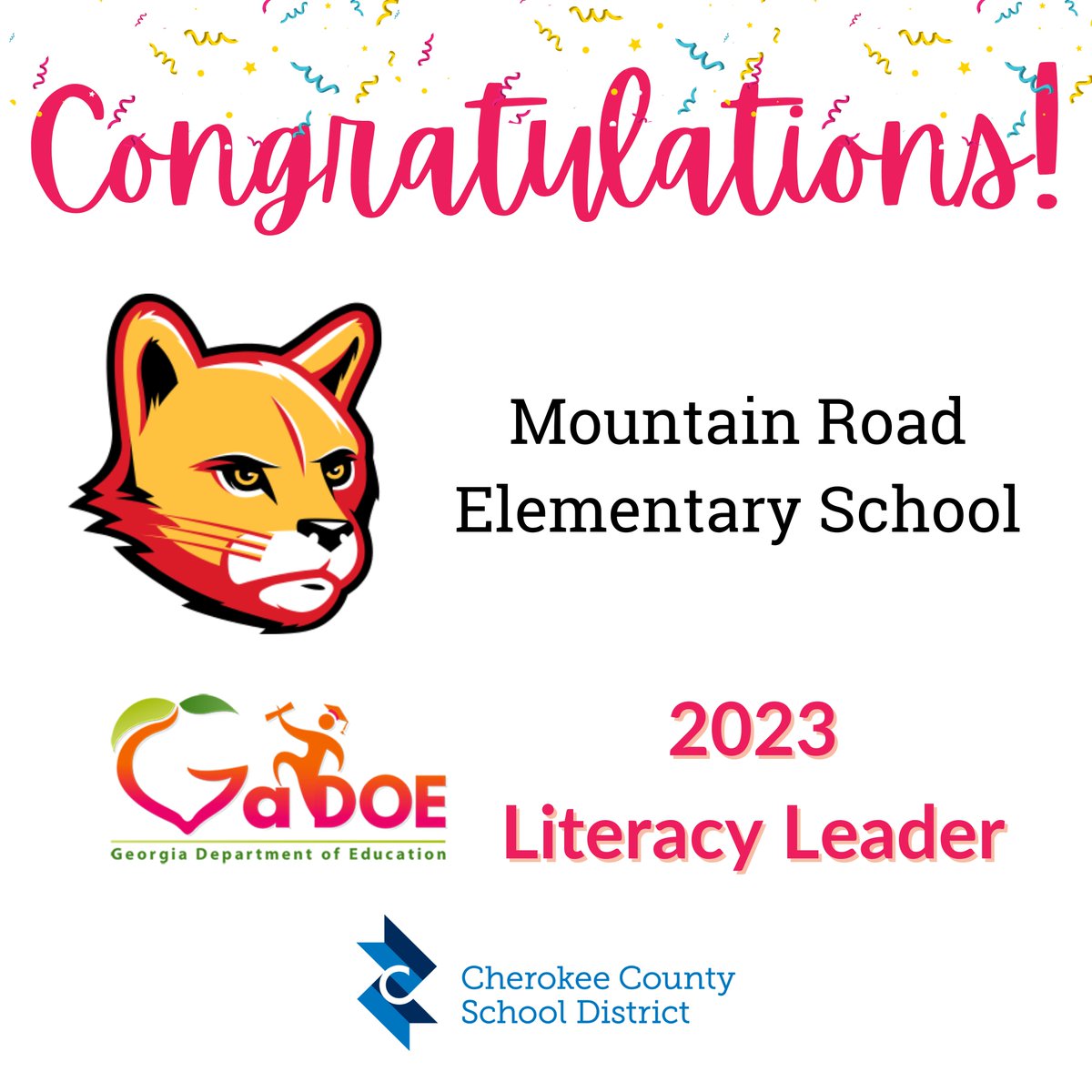 A CCSD elementary school has earned statewide recognition for outstanding growth in student reading skills!  Mountain Road Elementary School is one of only 155 schools statewide to be honored this month as Literacy Leaders. More: cherokeek12.net/post-detail/~b… #CCSDfam
