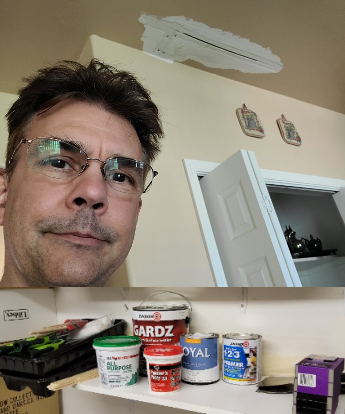 GarrettDavenpor's tweet photo. With my air conditioner going rogue this past summer, it caused damage to the ceiling. Got my supplies to fix it. This is my first project involving paint and repair work like this, so wish me luck! โ๏ธ๐
#guitarplayer #homeprojects #musicislife #musician #homeimprovementprojects https://t.co/SEv595x5ae