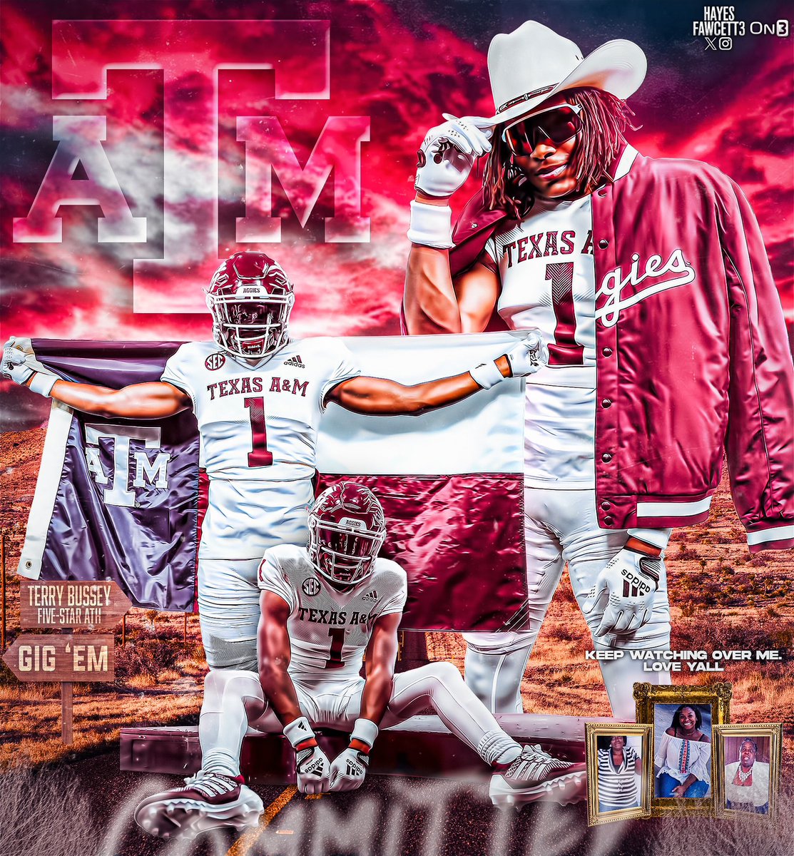Hayesfawcett3's tweet photo. BREAKING: Five-Star ATH Terry Bussey tells me he has Committed to Texas A&amp;M!

The Top 20 Recruit in the ‘24 Class chose the Aggies over LSU, Oklahoma, &amp; Texas 

“Aggieland let’s do it! Psalm 37:5”

https://t.co/N6xwcNIguP https://t.co/PZEdUORMNS