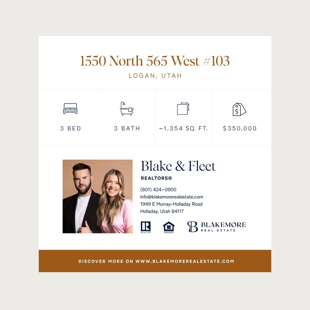 📣 Price Improvement Alert! 📣

Now is the change to secure this turnkey Logan townhome! This home boasts an array of fantastic and new updates.

Call Fleet or Blake today to schedule your showing!

#utahrealestate #realestate #loganutah