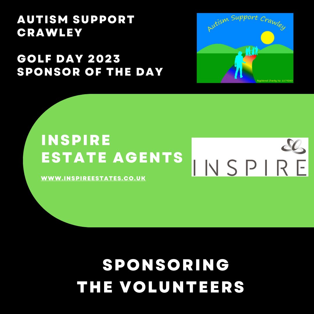 AutismSCrawley's tweet photo. #ASCGolfDay23 Sponsor of the Day β³οΈ
As the last #SponsorOfTheDay post for this yearβs fundraiser we would like to sincerely thank our dear friends at Inspire Estate Agents for sponsoring our incredible volunteers.
Inspire Estate Agents are new supporters of our charity for 2023 https://t.co/7vAbjpVA7W