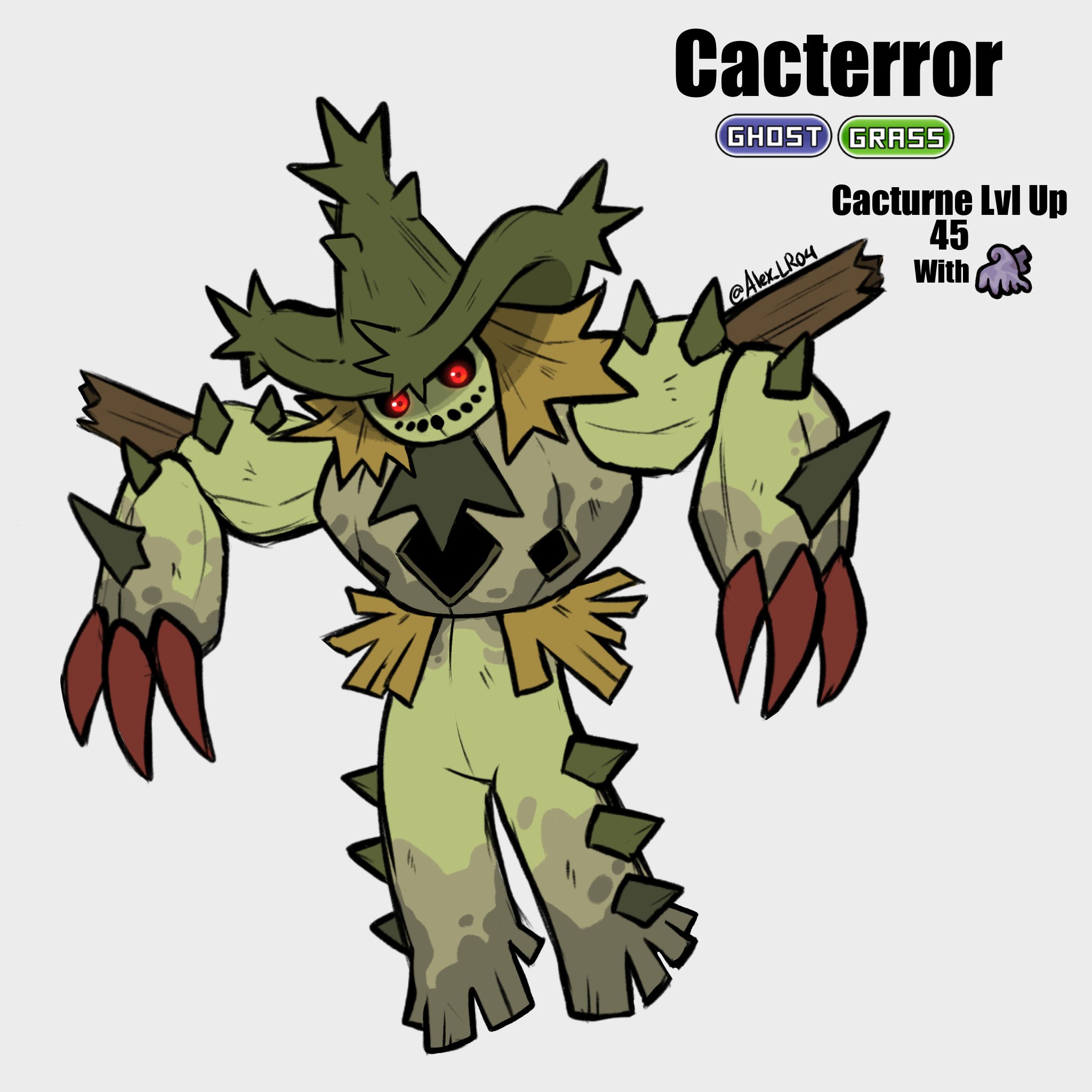 ⭐️AlexLR04⭐️ on X: "I'm going to repost my Cacturne evolution so that it  can be separate from my banette convergent form haha. Anyways, here's  Cacterror 👀🌵👻 #Pokemon #Fakemon https://t.co/yDeFEUBrQ1" / X