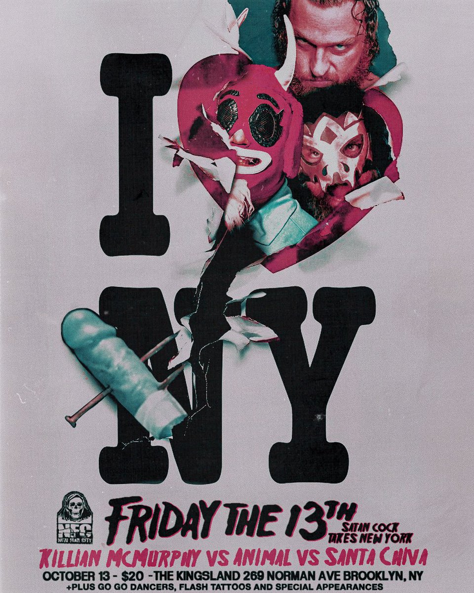 BlackDeathCas's tweet photo. YO! @newfearcityNFC FRIDAY THE 13TH at The Kingsland BROOKLYN

Casanova vs @RickyNoren 
@TheShooterKM w/@bigdust__ vs @AndyBelanger vs @ChivaPro 

ONE MORE MATCH TO ANNOUNCE!

PLUS @blklkp the NFC dancers and No Ring Commissioner Lowlife Louie!

Tickets
 https://t.co/yMDV2nsUzn https://t.co/YiWIPVIsUW